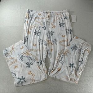 NWT BP Nordstrom Green and Yellow Tropical Leaf Print Pajama Pants Sz M